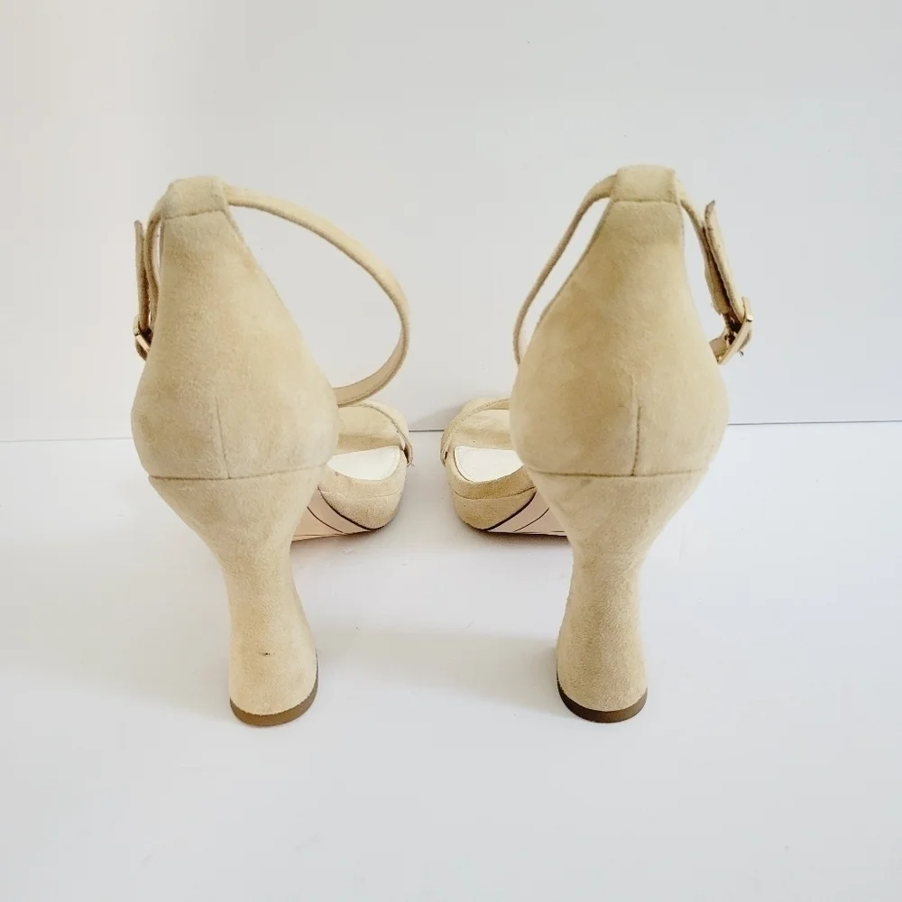 New SARTO By Franco Sarto DOLORES Ankle Suede Leather Strap Sandals Size 7 M